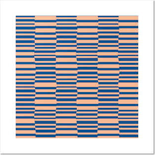 Funky Stripes in Peach and Blue Posters and Art